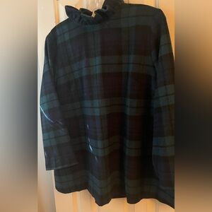 Tuckernuck Large Tartan Flannel Bow Tie Blouse